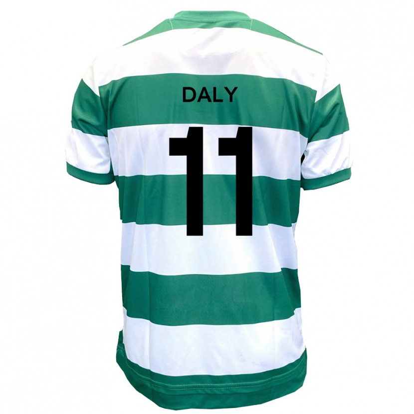 Danxen Mujer Camiseta James Daly #11 Verde Blanco 1ª Equipación 2025/26 La Camisa