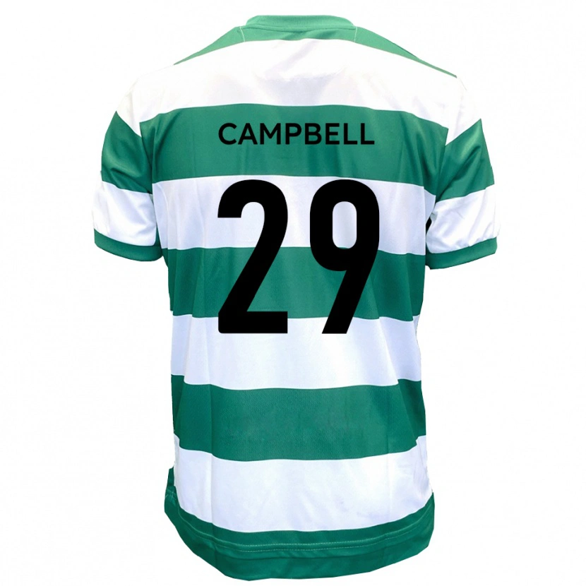 Danxen Mujer Camiseta Tahvon Campbell #29 Verde Blanco 1ª Equipación 2025/26 La Camisa