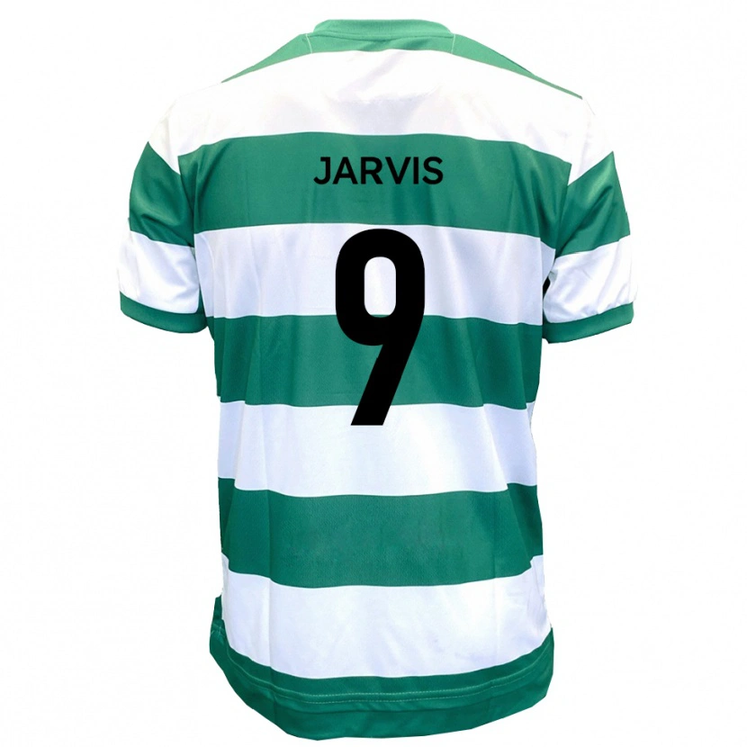 Danxen Mujer Camiseta Aaron Jarvis #9 Verde Blanco 1ª Equipación 2025/26 La Camisa