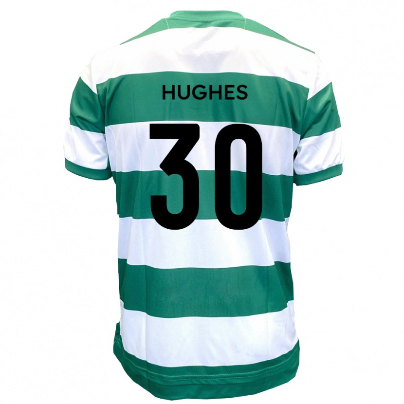 Danxen Mujer Camiseta Ollie Hughes #30 Verde Blanco 1ª Equipación 2025/26 La Camisa
