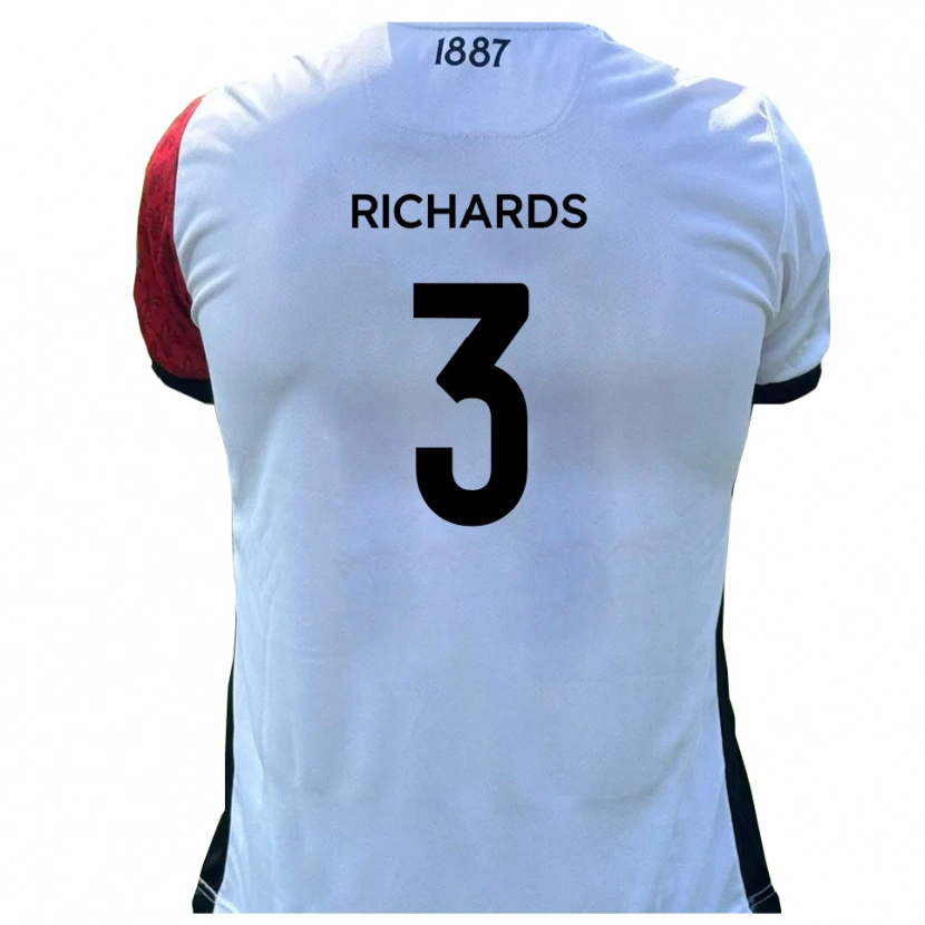 Danxen Mujer Camiseta Caleb Richards #3 Rojo Blanco 1ª Equipación 2025/26 La Camisa