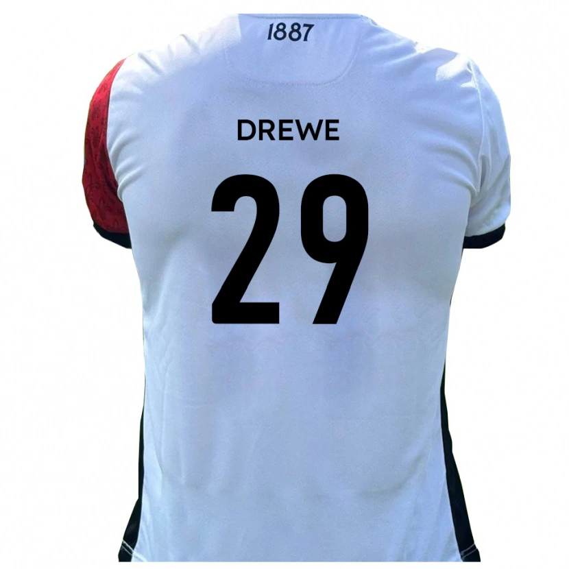 Danxen Mujer Camiseta Aaron Drewe #29 Rojo Blanco 1ª Equipación 2025/26 La Camisa