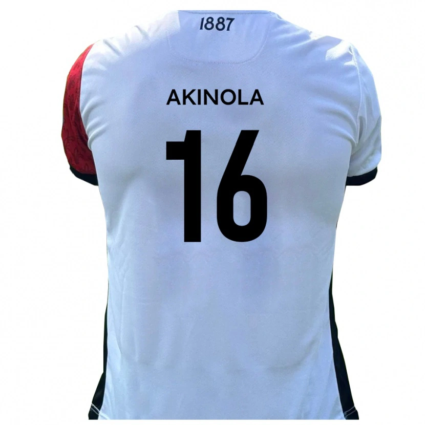 Danxen Mujer Camiseta Tunji Akinola #16 Rojo Blanco 1ª Equipación 2025/26 La Camisa