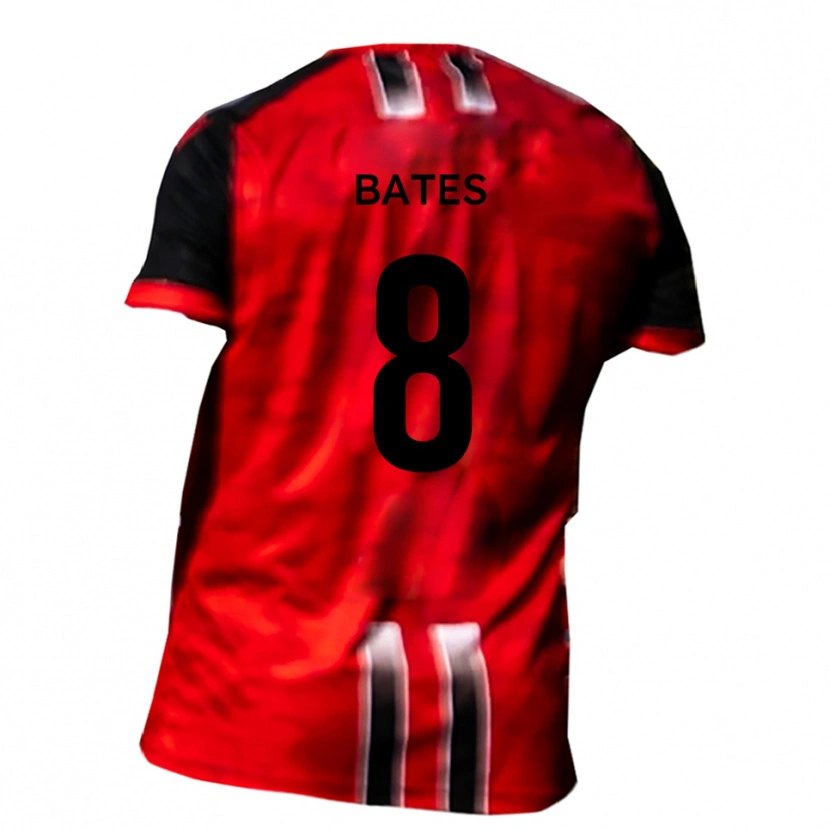Danxen Mujer Camiseta Alfie Bates #8 Rojo Negro 1ª Equipación 2025/26 La Camisa