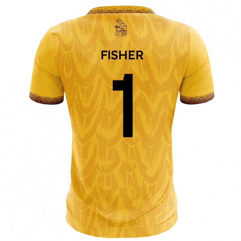 Danxen Mujer Camiseta Tobias Fisher #1 Amarillo Marrón 1ª Equipación 2025/26 La Camisa