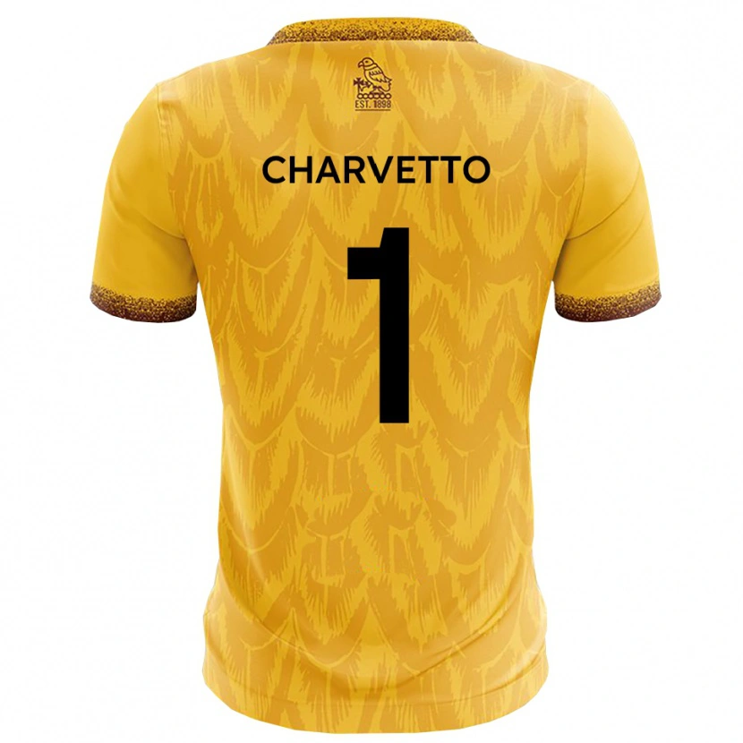 Danxen Mujer Camiseta Michael Charvetto #1 Amarillo Marrón 1ª Equipación 2025/26 La Camisa