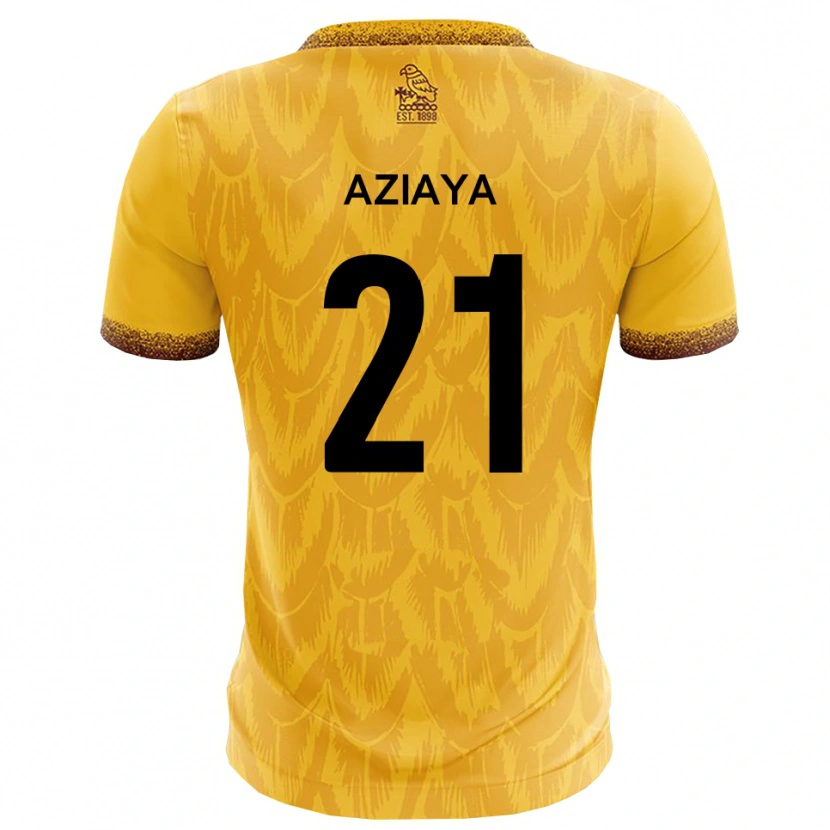 Danxen Mujer Camiseta David Aziaya #21 Amarillo Marrón 1ª Equipación 2025/26 La Camisa