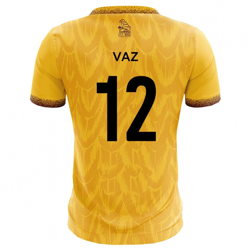 Danxen Mujer Camiseta Eduino Vaz #12 Amarillo Marrón 1ª Equipación 2025/26 La Camisa