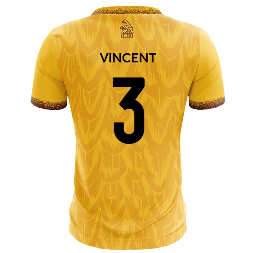 Danxen Mujer Camiseta Liam Vincent #3 Amarillo Marrón 1ª Equipación 2025/26 La Camisa