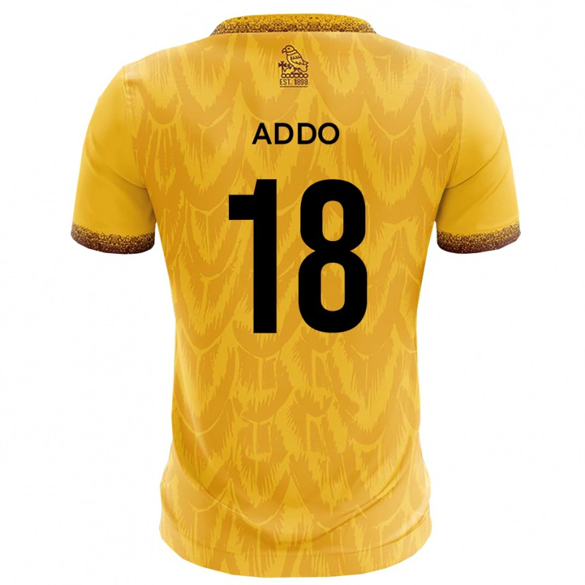 Danxen Mujer Camiseta Samuel Addo #18 Amarillo Marrón 1ª Equipación 2025/26 La Camisa