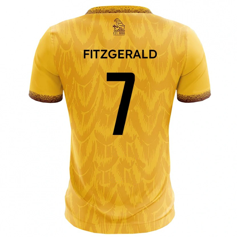 Danxen Mujer Camiseta Johnny Fitzgerald #7 Amarillo Marrón 1ª Equipación 2025/26 La Camisa
