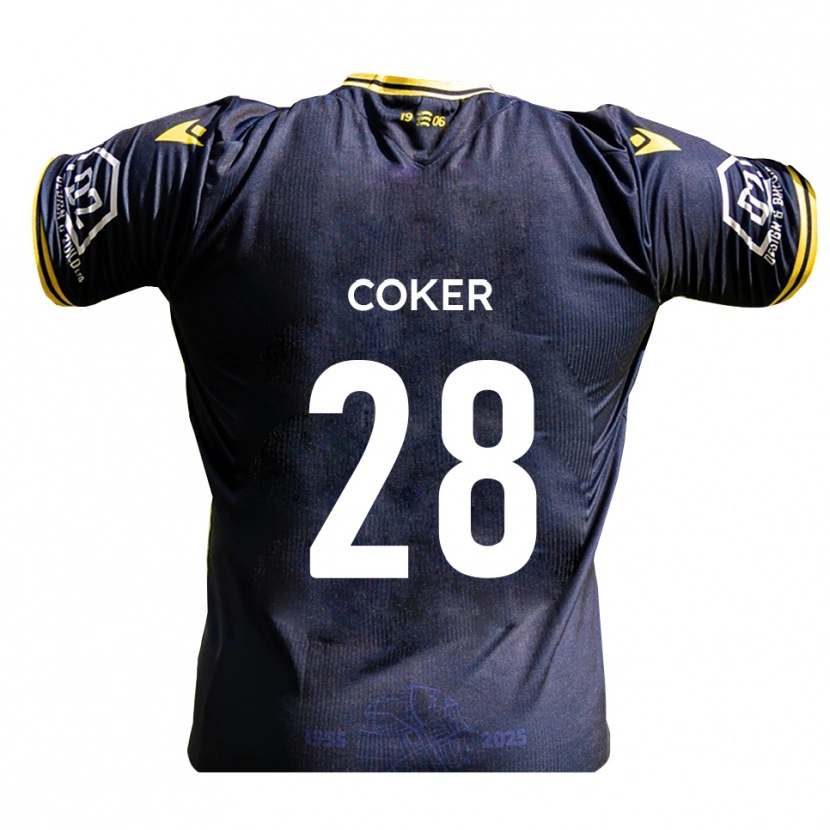 Danxen Mujer Camiseta Oliver Coker #28 Azul Marino Amarillo 1ª Equipación 2025/26 La Camisa