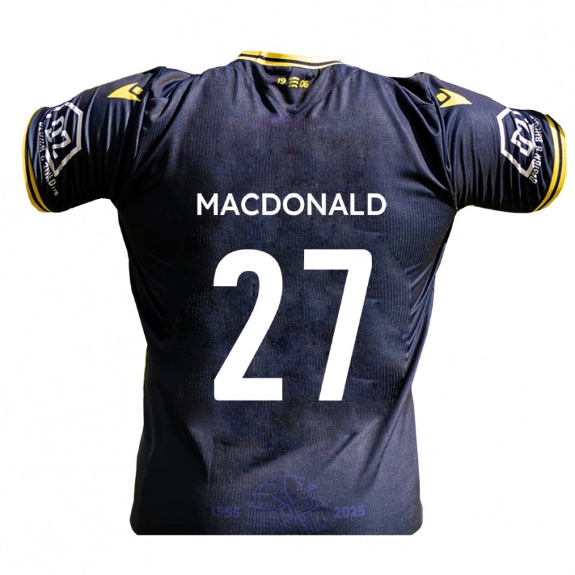 Danxen Mujer Camiseta Beau Macdonald #27 Azul Marino Amarillo 1ª Equipación 2025/26 La Camisa