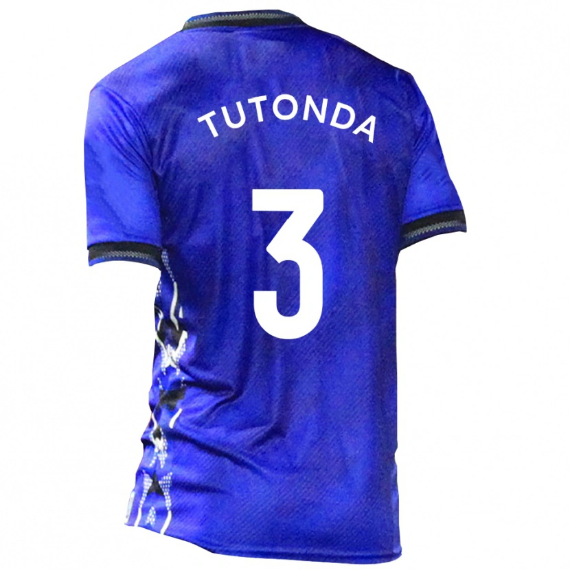 Danxen Mujer Camiseta David Tutonda #3 Azul Blanco 1ª Equipación 2025/26 La Camisa