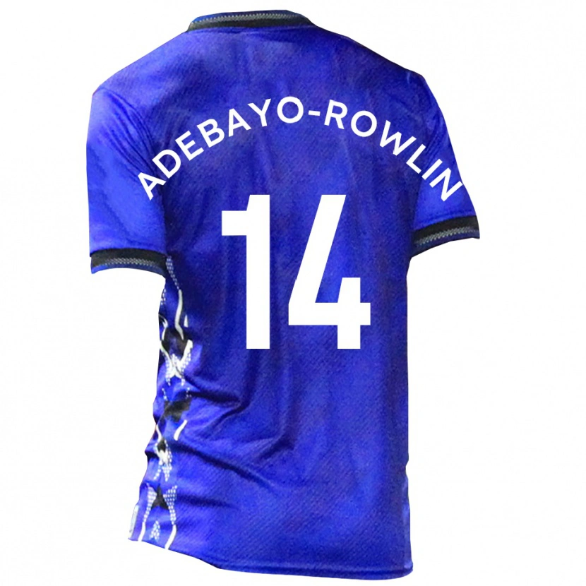 Danxen Mujer Camiseta Tobi Adebayo-Rowling #14 Azul Blanco 1ª Equipación 2025/26 La Camisa