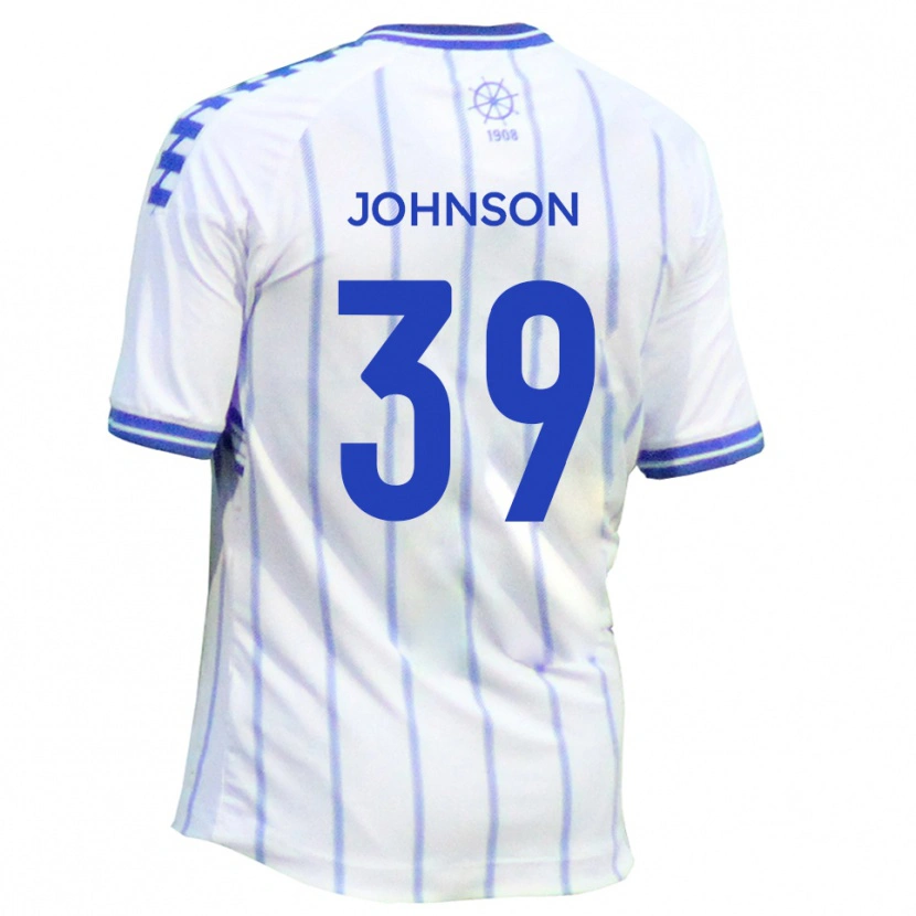 Danxen Mujer Camiseta Danny Johnson #39 Blanco Azul 1ª Equipación 2025/26 La Camisa