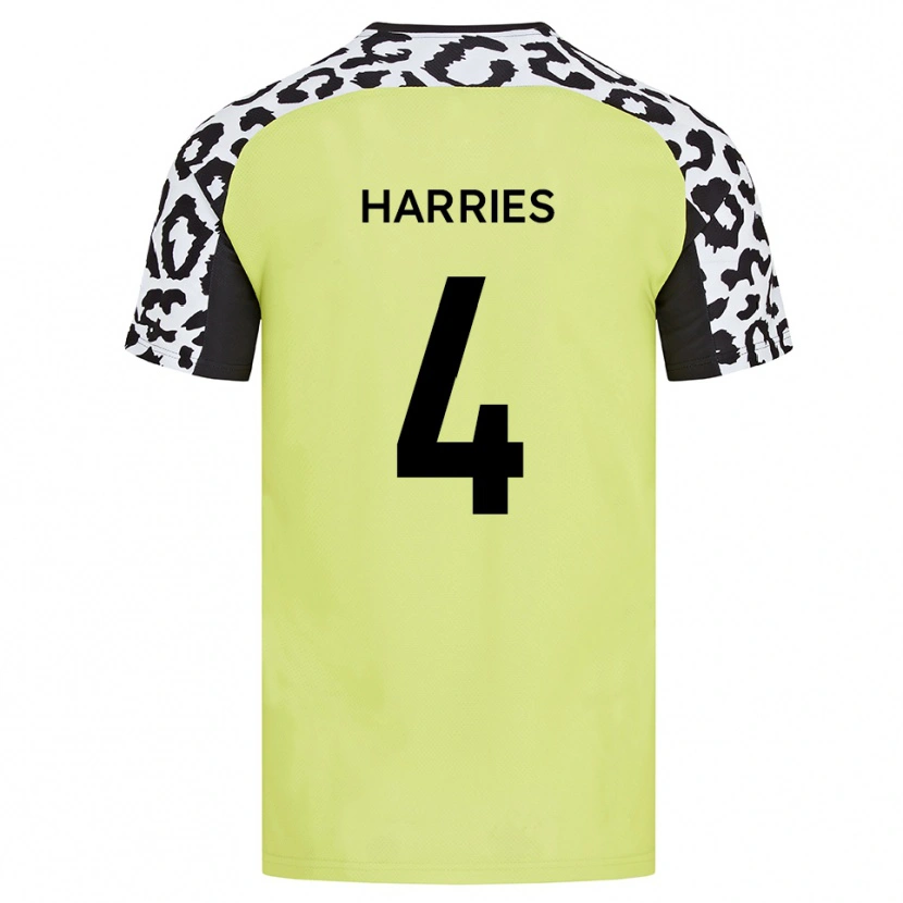 Danxen Mujer Camiseta Cian Harries #4 Amarillo Fluorescente 1ª Equipación 2025/26 La Camisa