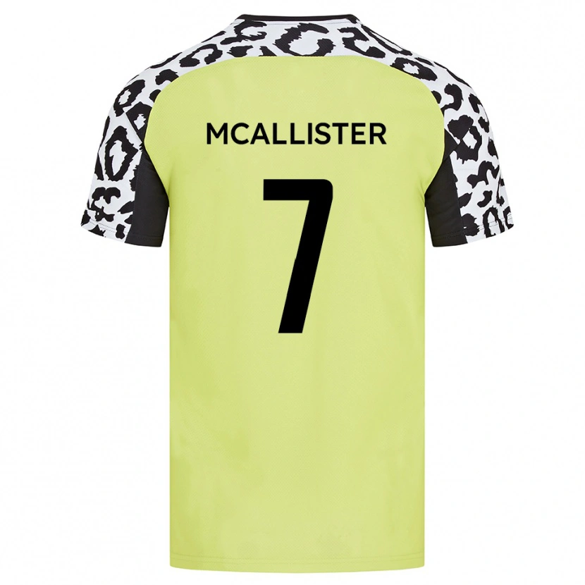 Danxen Mujer Camiseta Kyle Mcallister #7 Amarillo Fluorescente 1ª Equipación 2025/26 La Camisa