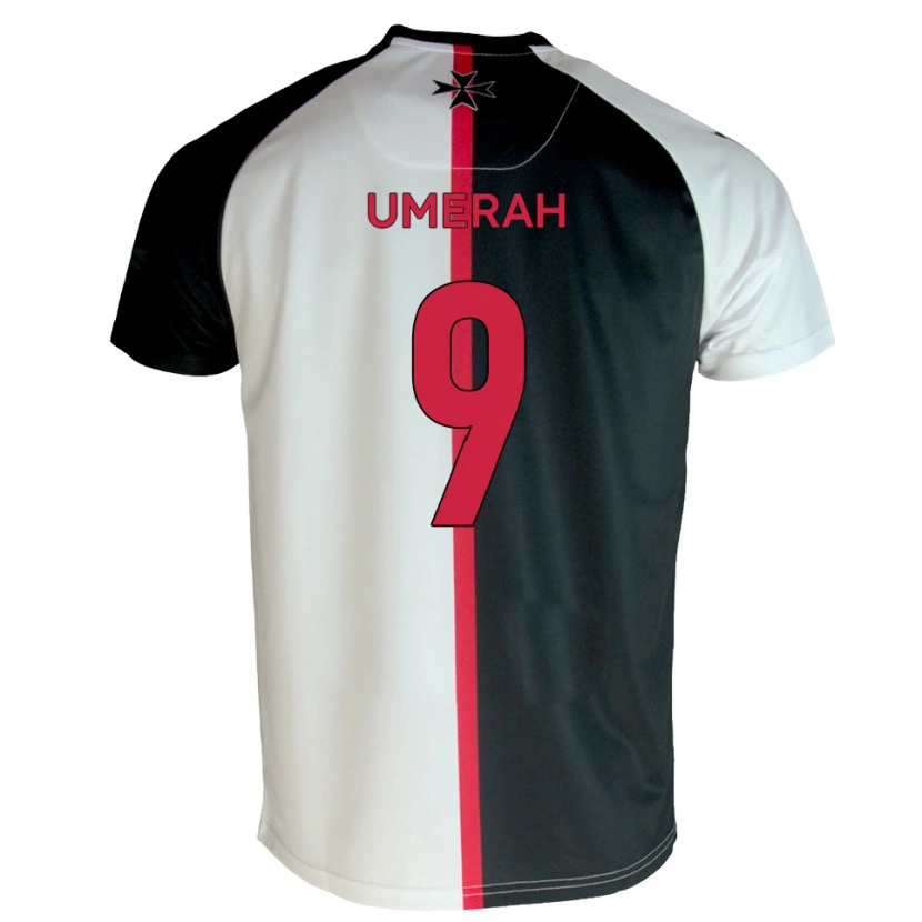 Danxen Mujer Camiseta Josh Umerah #9 Blanco Negro 1ª Equipación 2025/26 La Camisa