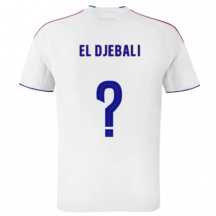 Danxen Mujer Camiseta Chaim El Djebali #0 Blanco Rojo 1ª Equipación 2025/26 La Camisa