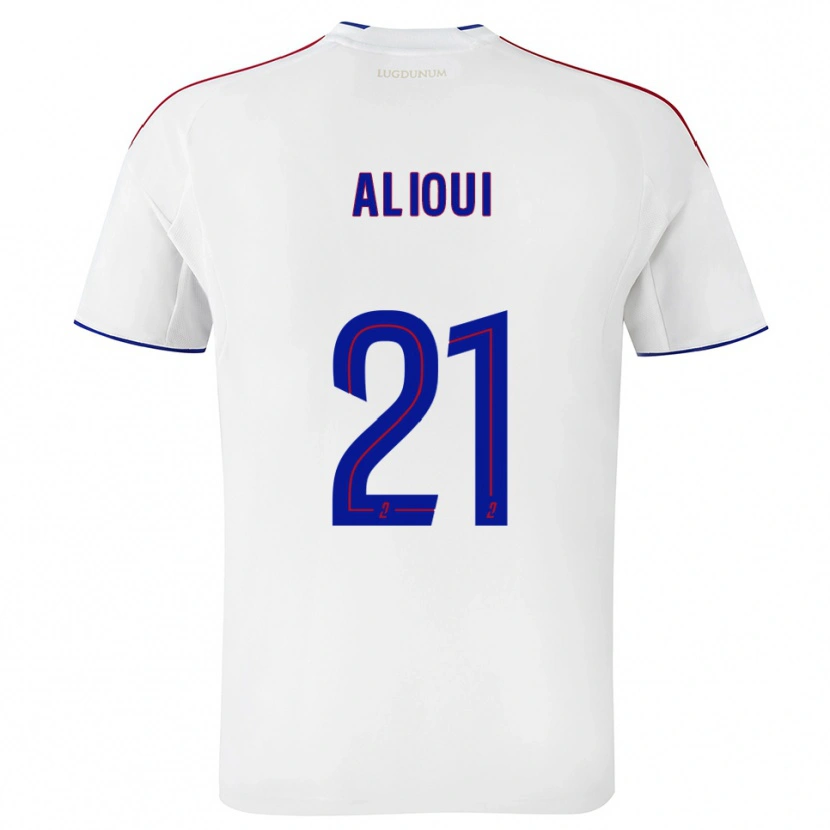Danxen Mujer Camiseta Adam Alioui #21 Blanco Rojo 1ª Equipación 2025/26 La Camisa