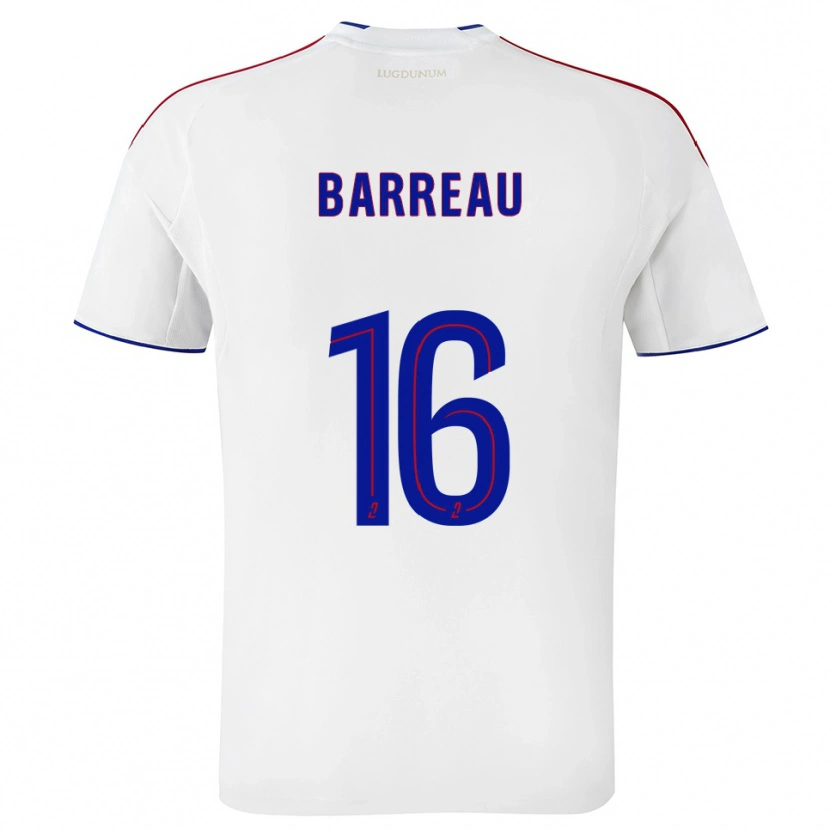 Danxen Mujer Camiseta Axel Barreau #16 Blanco Rojo 1ª Equipación 2025/26 La Camisa