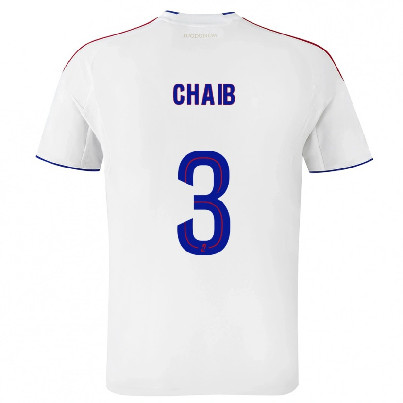 Danxen Mujer Camiseta Yacine Chaib #3 Blanco Rojo 1ª Equipación 2025/26 La Camisa