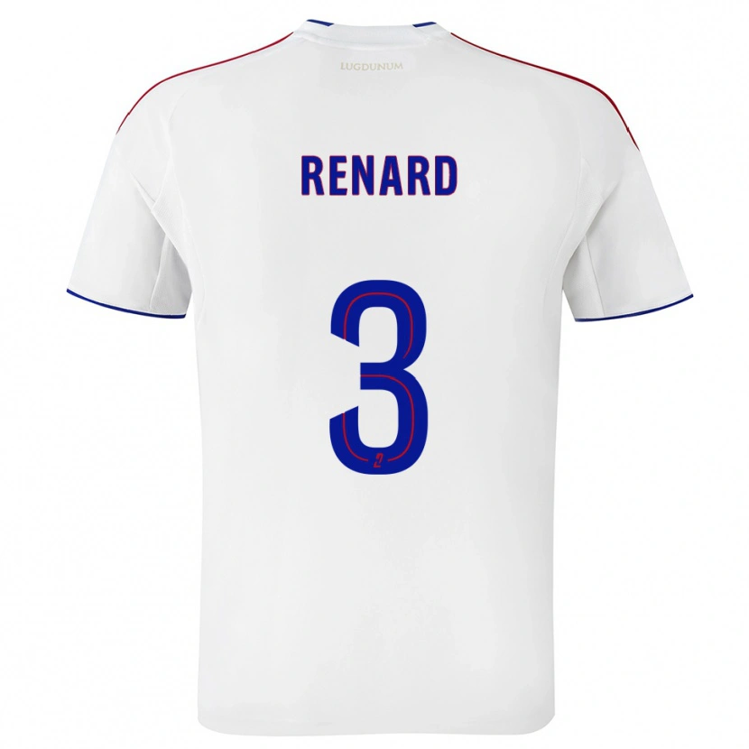 Danxen Mujer Camiseta Wendie Renard #3 Blanco Rojo 1ª Equipación 2025/26 La Camisa
