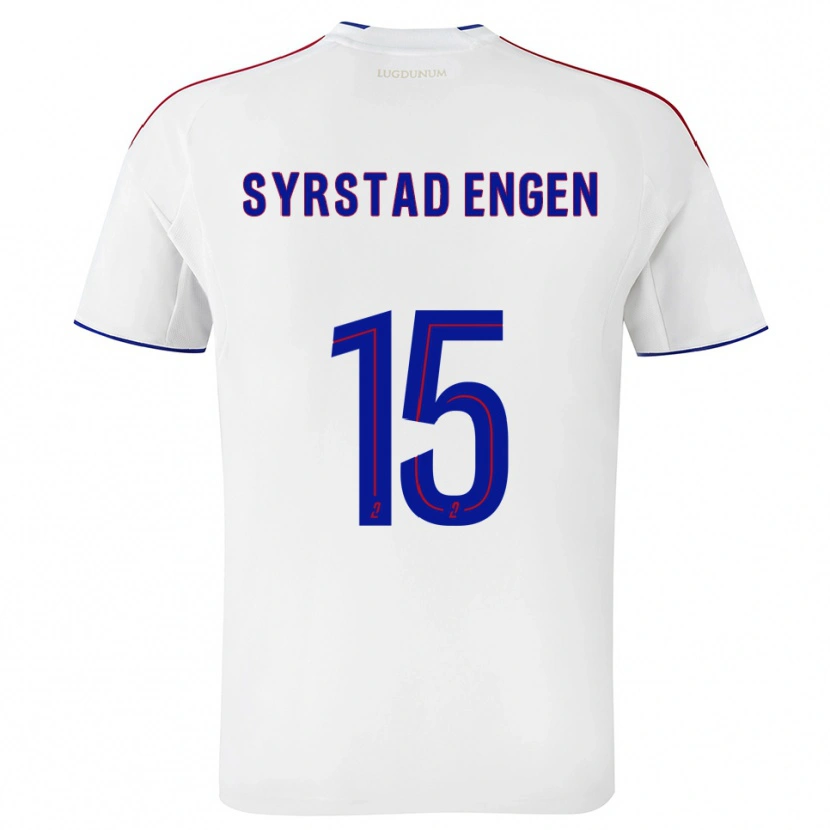 Danxen Mujer Camiseta Ingrid Syrstad Engen #15 Blanco Rojo 1ª Equipación 2025/26 La Camisa