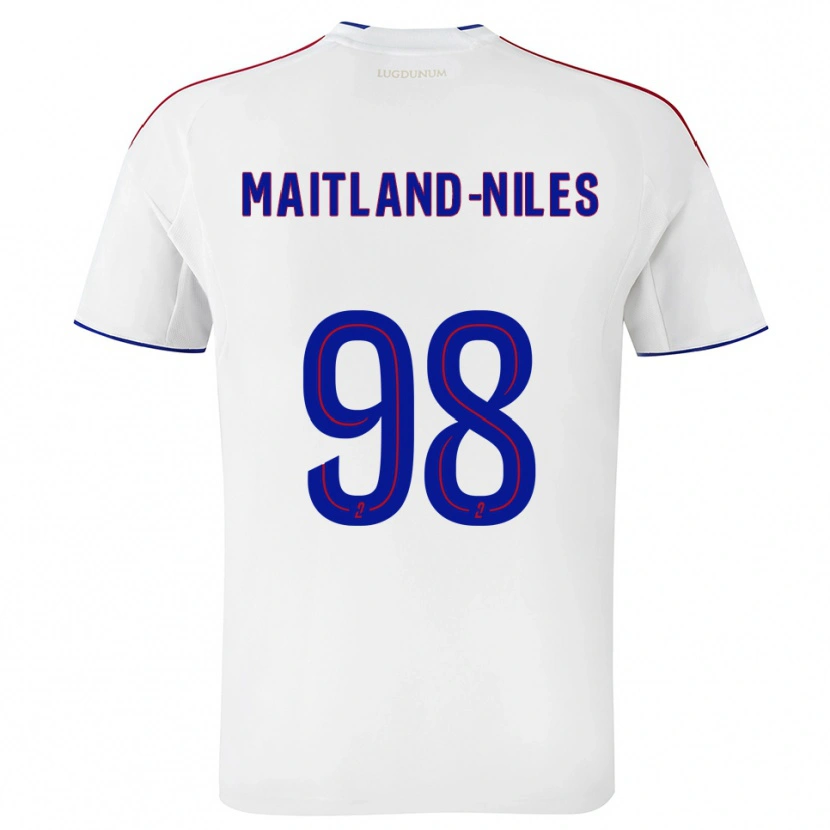 Danxen Mujer Camiseta Ainsley Maitland-Niles #98 Blanco Rojo 1ª Equipación 2025/26 La Camisa