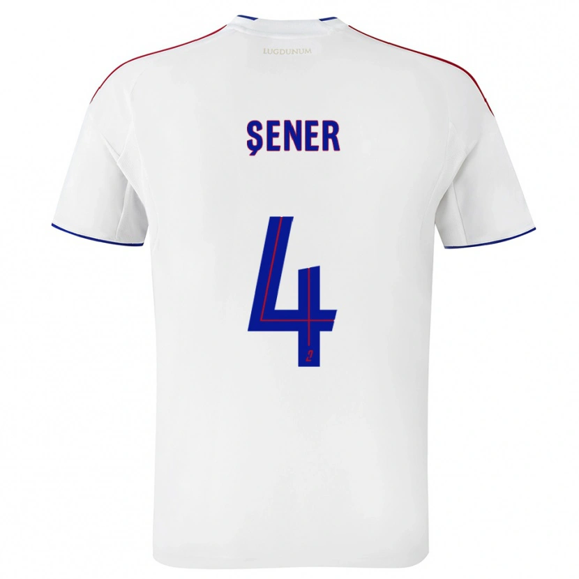 Danxen Mujer Camiseta Haktan Şener #4 Blanco Rojo 1ª Equipación 2025/26 La Camisa