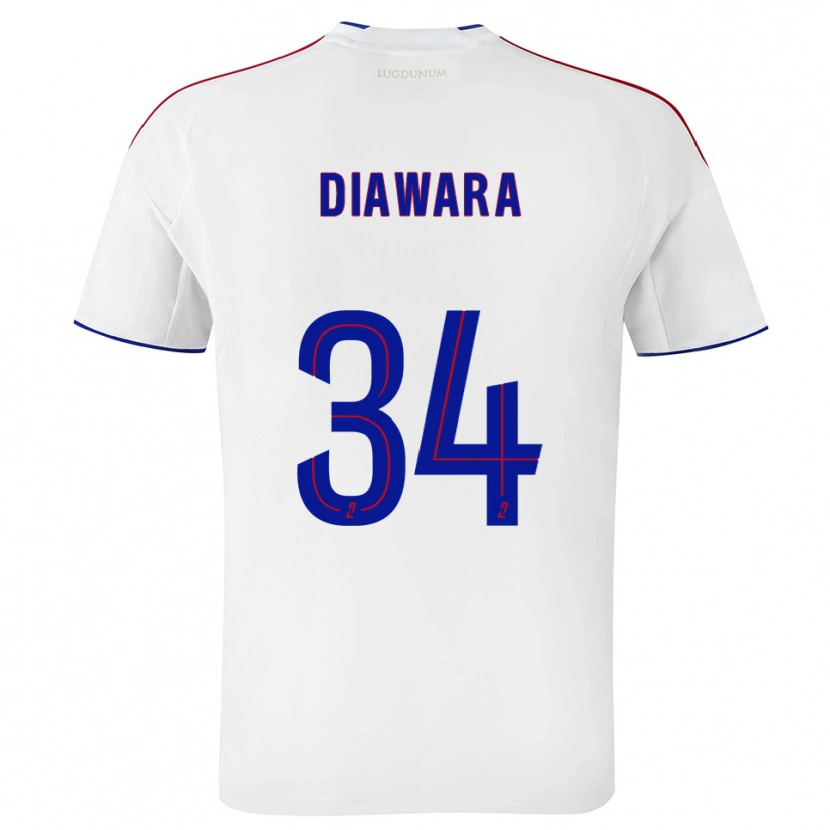 Danxen Mujer Camiseta Mahamadou Diawara #34 Blanco Rojo 1ª Equipación 2025/26 La Camisa
