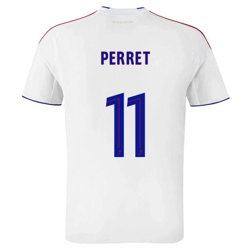 Danxen Mujer Camiseta Romain Perret #11 Blanco Rojo 1ª Equipación 2025/26 La Camisa