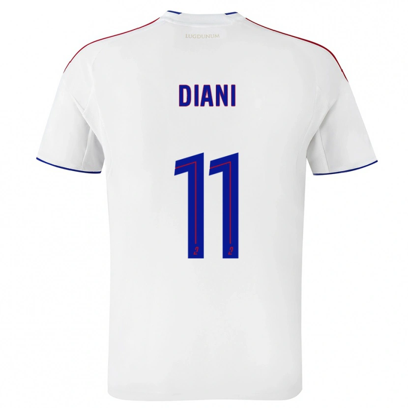 Danxen Mujer Camiseta Kadidiatou Diani #11 Blanco Rojo 1ª Equipación 2025/26 La Camisa