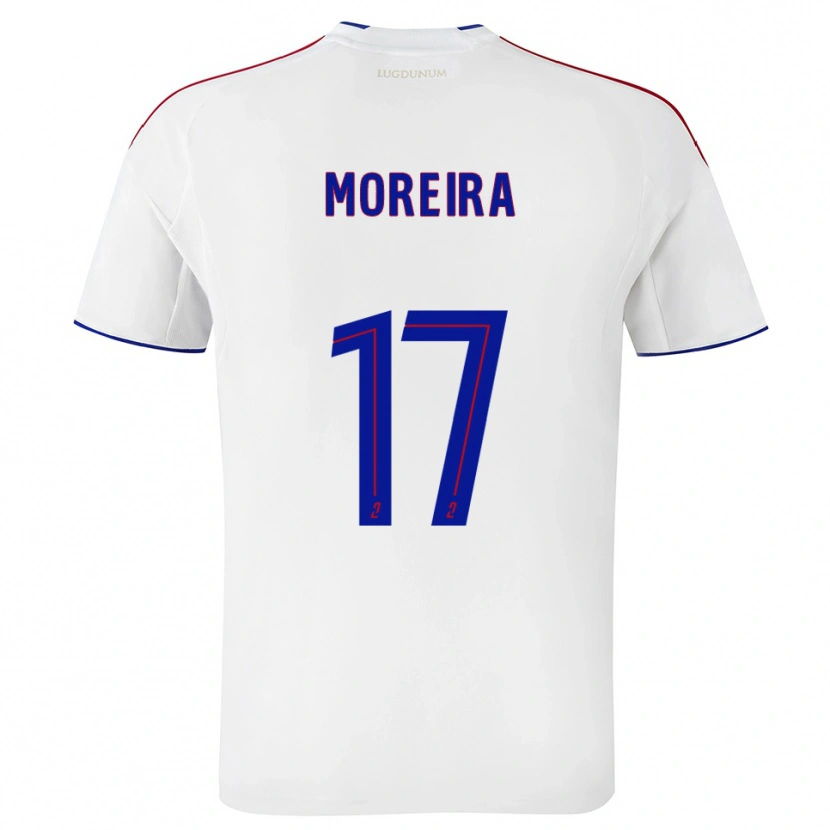 Danxen Mujer Camiseta Afonso Moreira #17 Blanco Rojo 1ª Equipación 2025/26 La Camisa