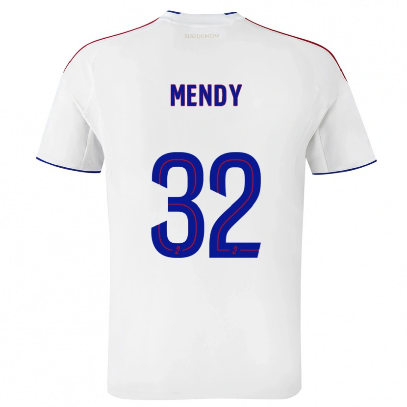 Danxen Mujer Camiseta Maeline Mendy #32 Blanco Rojo 1ª Equipación 2025/26 La Camisa