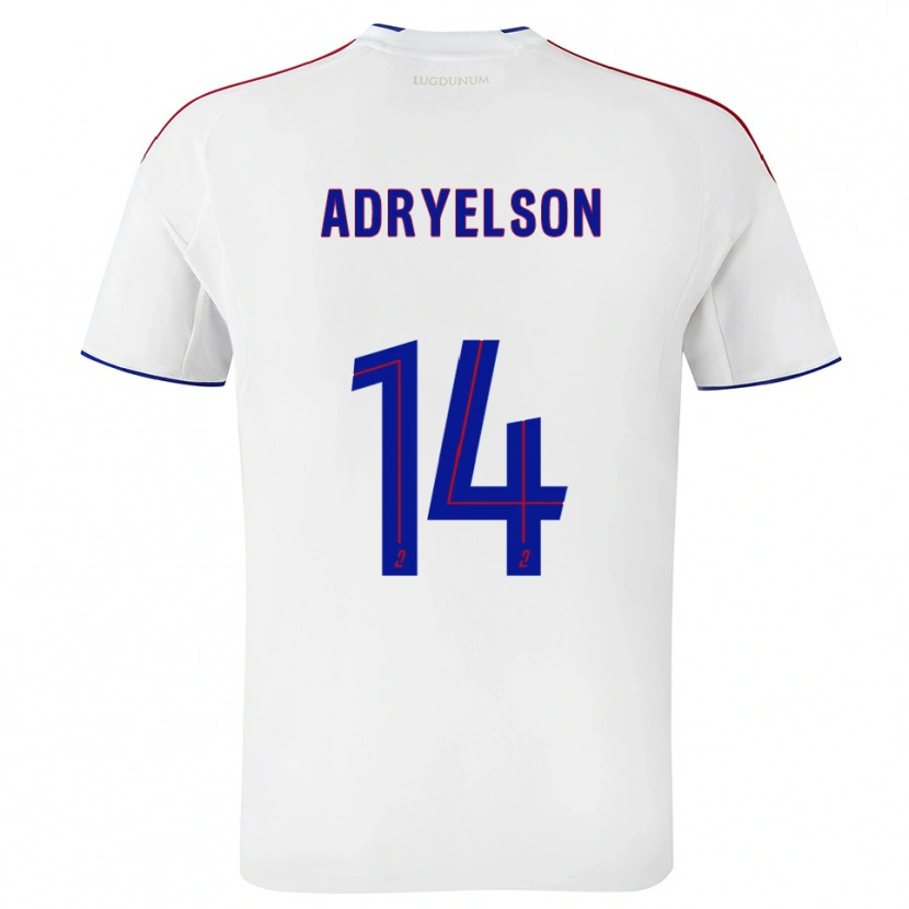 Danxen Mujer Camiseta Adryelson #14 Blanco Rojo 1ª Equipación 2025/26 La Camisa