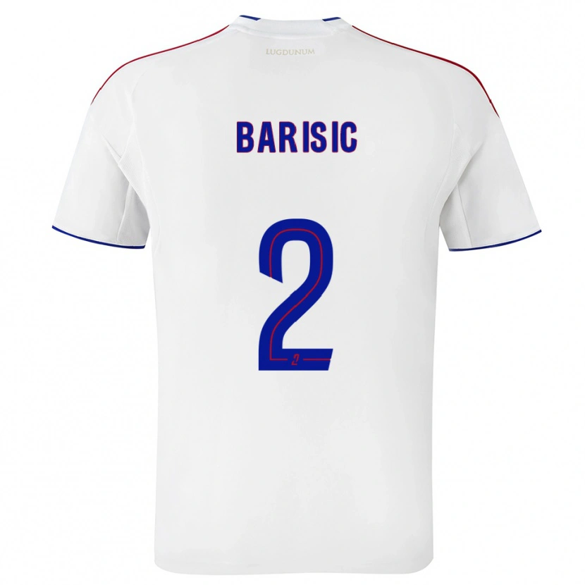 Danxen Mujer Camiseta Téo Barišić #2 Blanco Rojo 1ª Equipación 2025/26 La Camisa