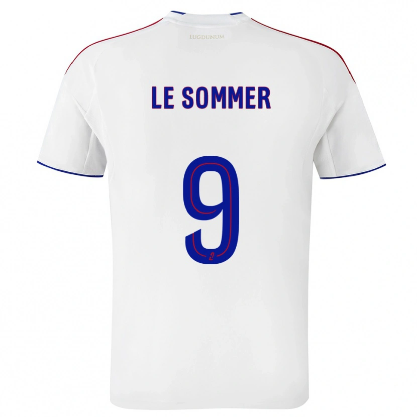 Danxen Mujer Camiseta Eugenie Le Sommer #9 Blanco Rojo 1ª Equipación 2025/26 La Camisa