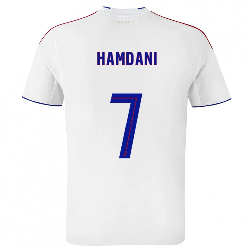 Danxen Mujer Camiseta Adil Hamdani #7 Blanco Rojo 1ª Equipación 2025/26 La Camisa