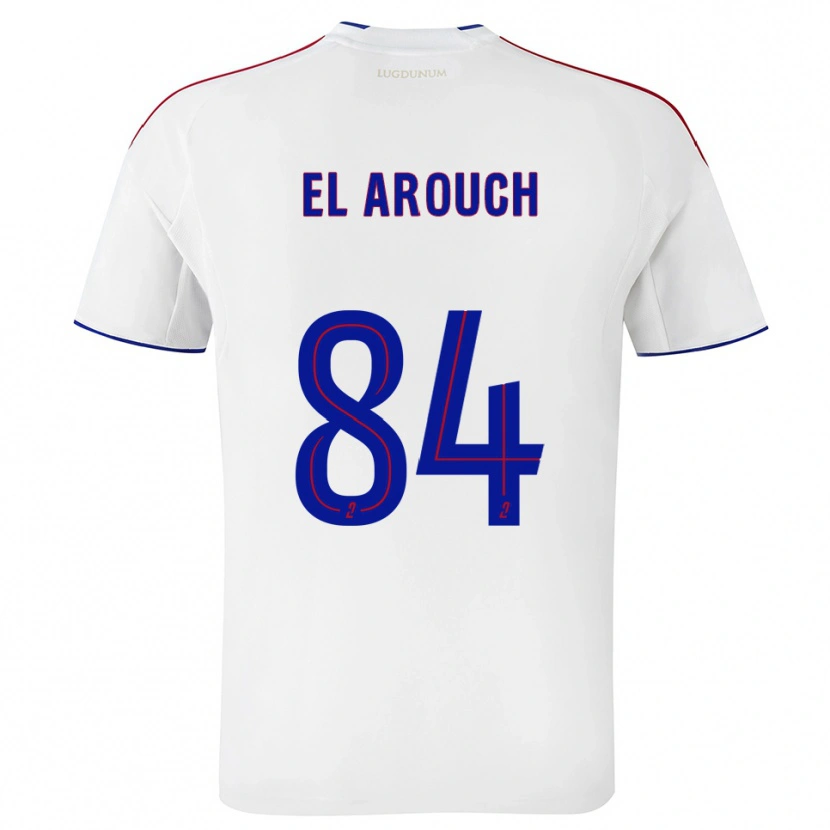 Danxen Mujer Camiseta Mohamed El Arouch #84 Blanco Rojo 1ª Equipación 2025/26 La Camisa