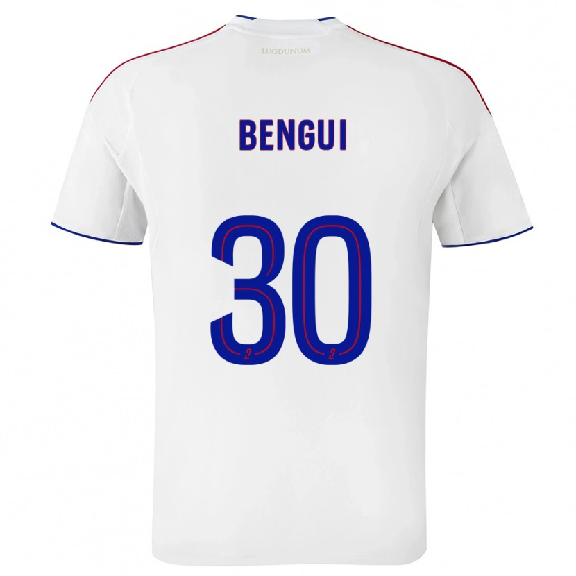 Danxen Mujer Camiseta Justin Bengui Joao #30 Blanco Rojo 1ª Equipación 2025/26 La Camisa