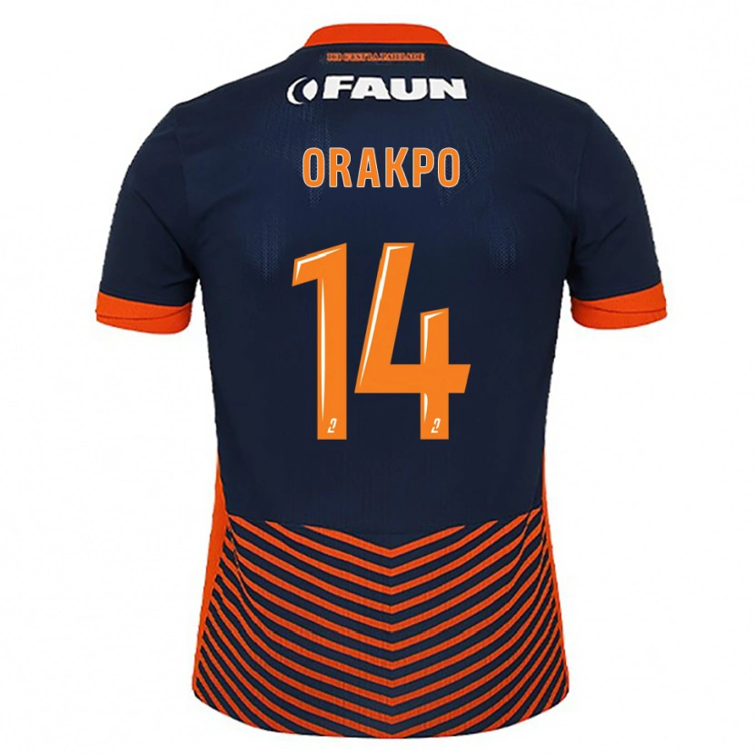 Danxen Mujer Camiseta Victor Orakpo #14 Azul Medianoche Naranja 1ª Equipación 2025/26 La Camisa