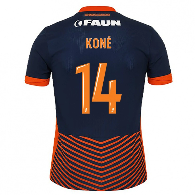 Danxen Mujer Camiseta Djomoh Koné #14 Azul Medianoche Naranja 1ª Equipación 2025/26 La Camisa
