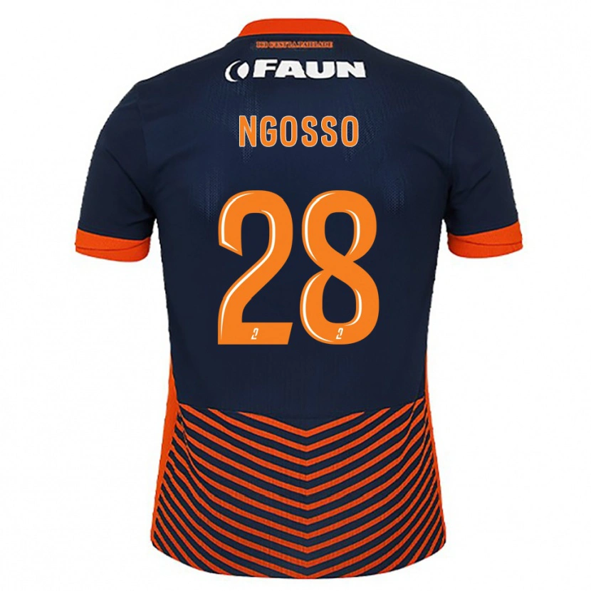 Danxen Mujer Camiseta Glenn Ngosso #28 Azul Medianoche Naranja 1ª Equipación 2025/26 La Camisa