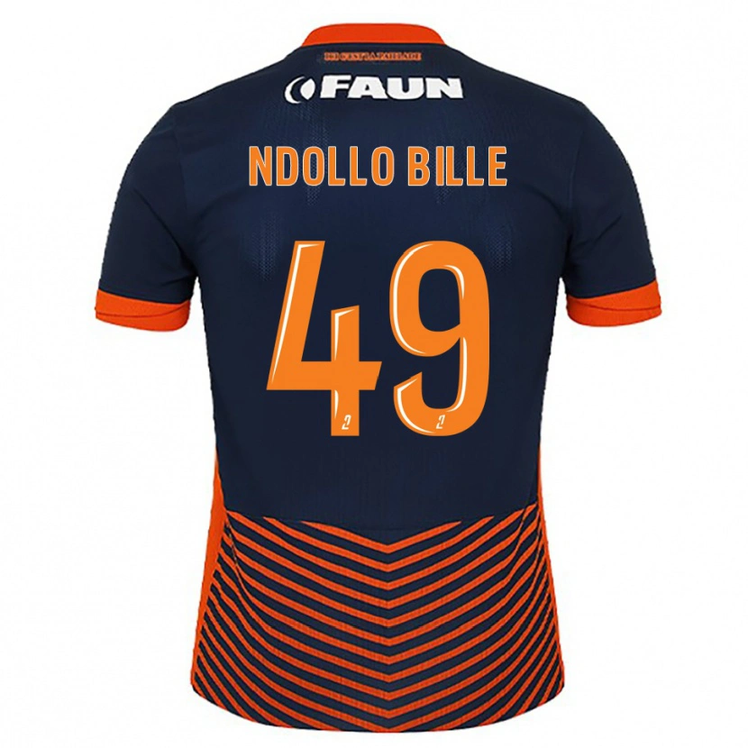 Danxen Mujer Camiseta Wilfried Ndollo Bille #49 Azul Medianoche Naranja 1ª Equipación 2025/26 La Camisa