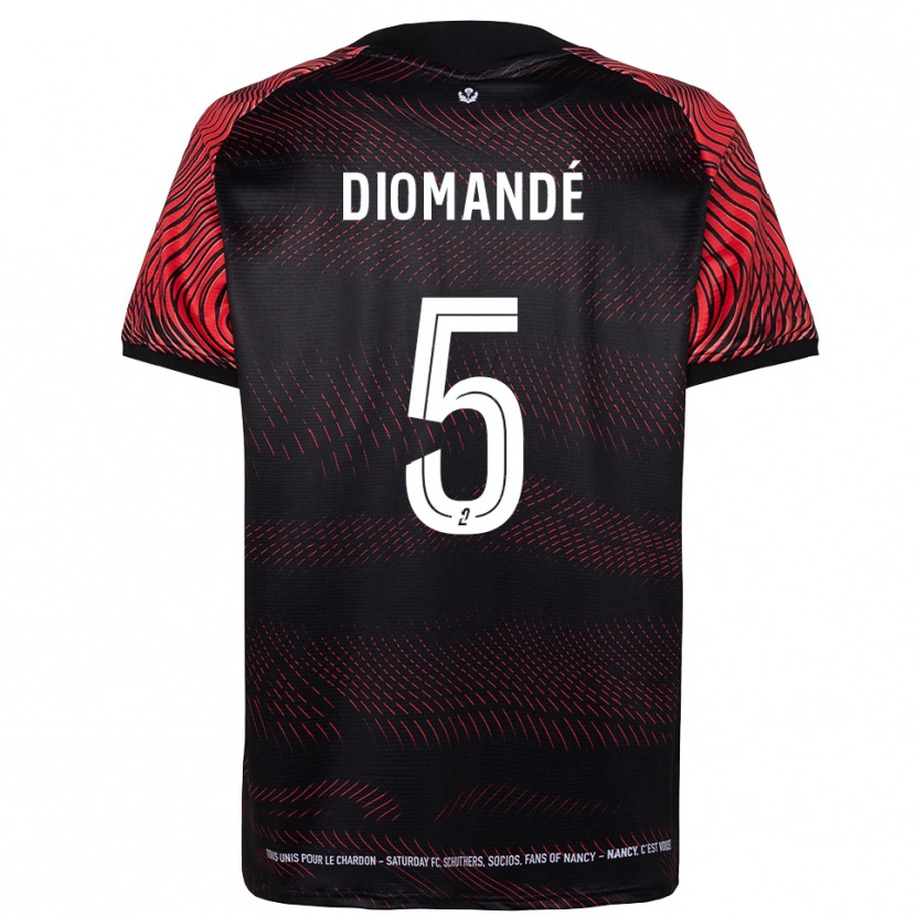 Danxen Mujer Camiseta Paul Diomandé #5 Blanco Rojo 1ª Equipación 2025/26 La Camisa
