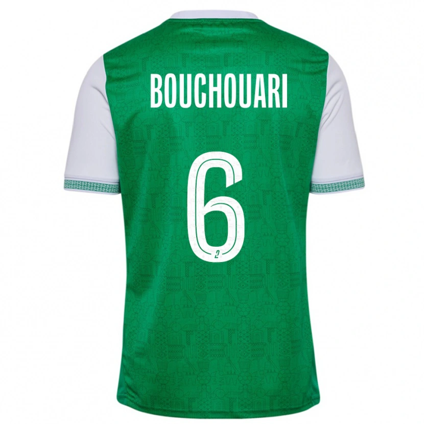 Danxen Mujer Camiseta Benjamin Bouchouari #6 Verde Blanco 1ª Equipación 2025/26 La Camisa