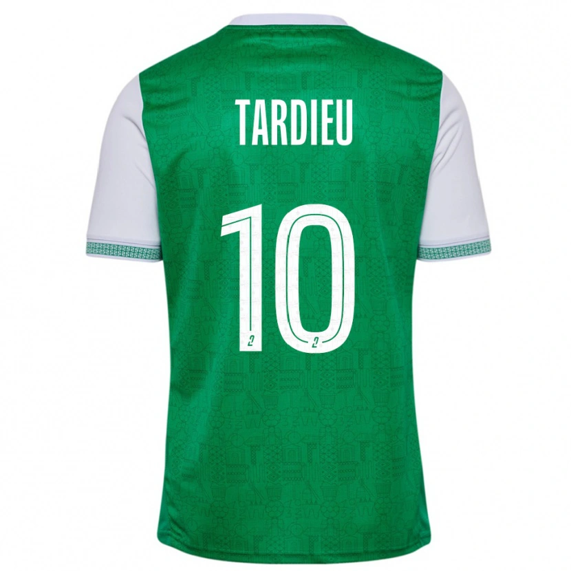 Danxen Mujer Camiseta Florian Tardieu #10 Verde Blanco 1ª Equipación 2025/26 La Camisa