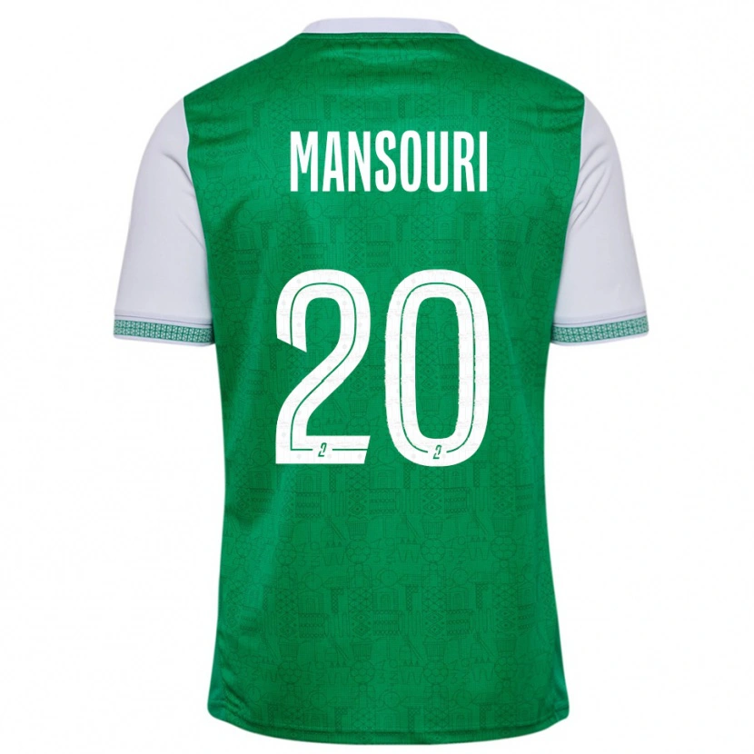 Danxen Mujer Camiseta Ilyes Mansouri #20 Verde Blanco 1ª Equipación 2025/26 La Camisa